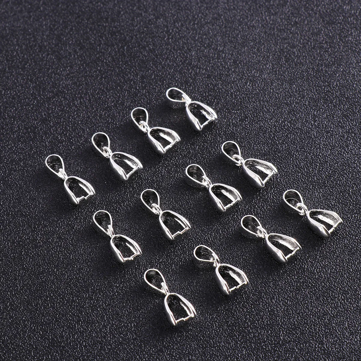 

50 Pcs Pendant Clasp for Necklace Buckle Accessories Jewelry Connectors Charms Silver Clip