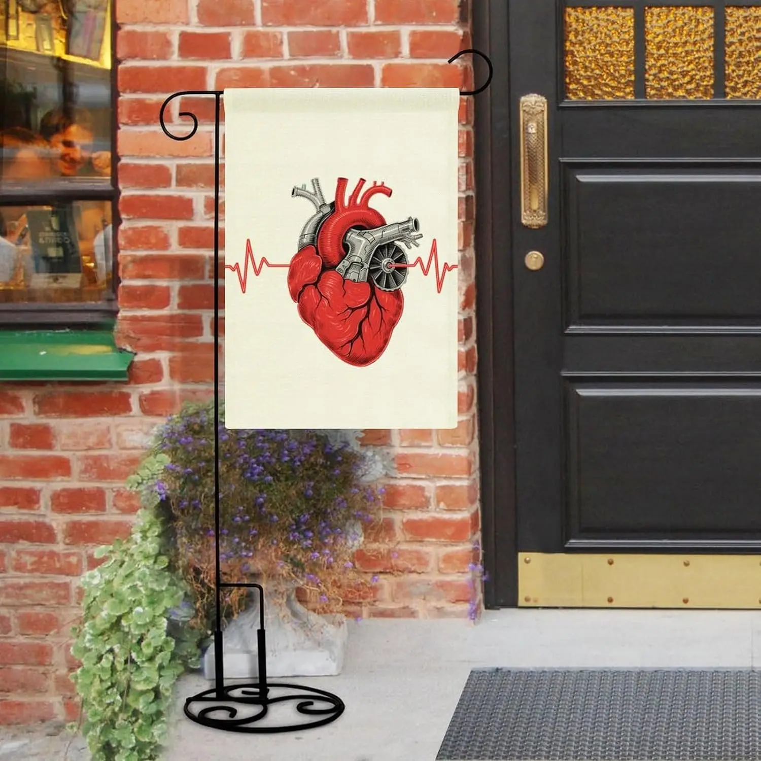 Turbo Snail Heart Garden Flag 12x18 Inch Double Sided, Small Yard All Season Outdoor Decoration ZZM