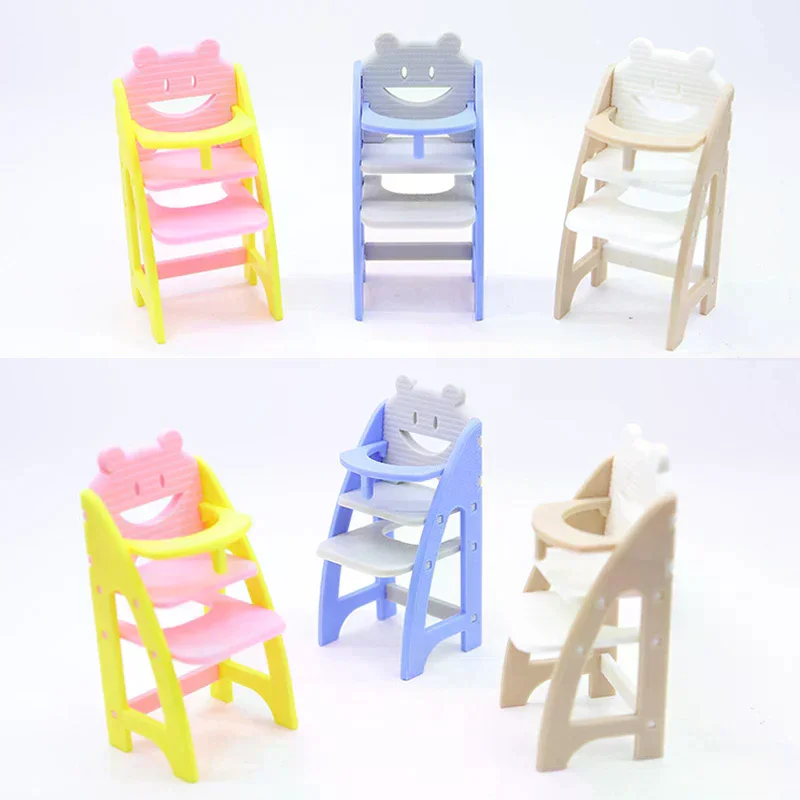 1/12 Dollhouse Simulation Baby Dining Chair Model Dollhouse Miniature Living Furniture Decoration Children Pretend Play Toys