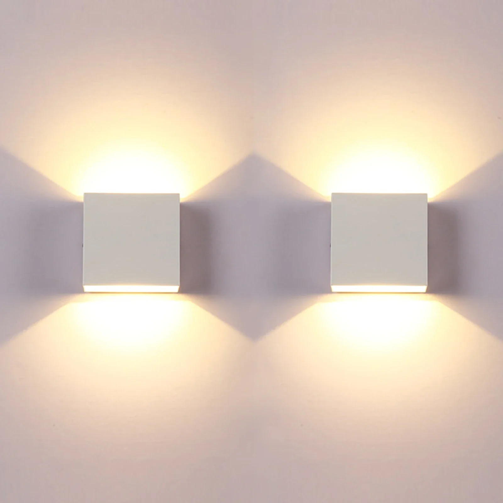 

LED Wall Sconces 2Pack 6W Modern Indoor Wall Lamp, White Up Down Wall Mount Lights for Living Room Hallway Bedroom Decor