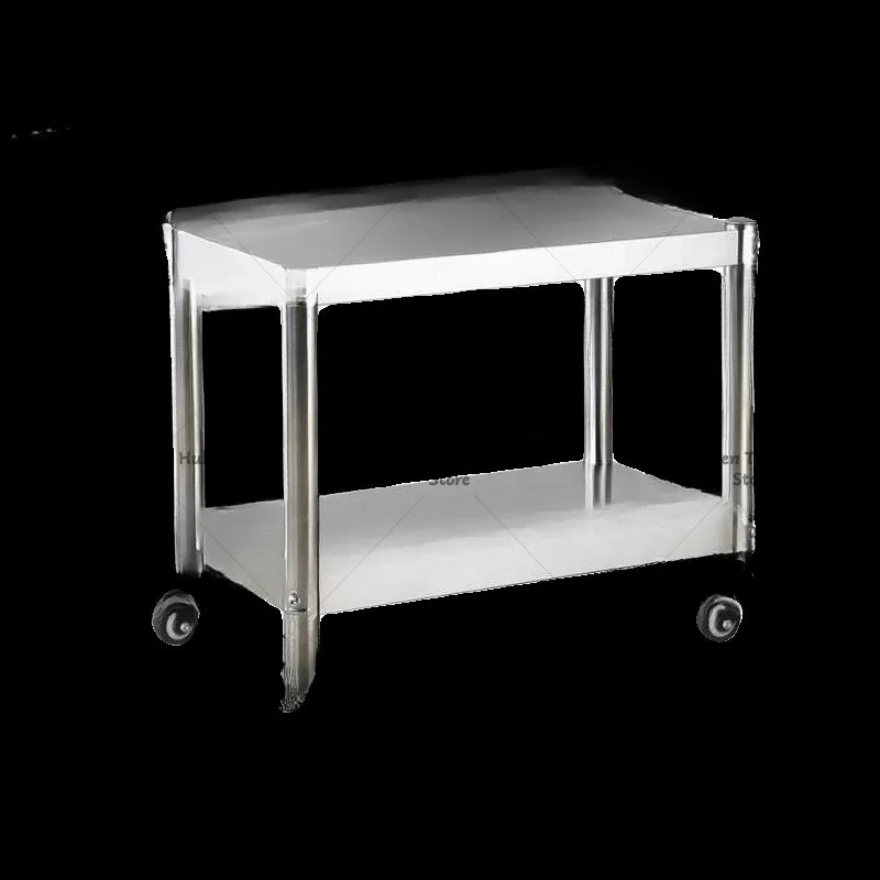 Stainless steel with wheel rack second floor mobile cabinet stove push-pull side table