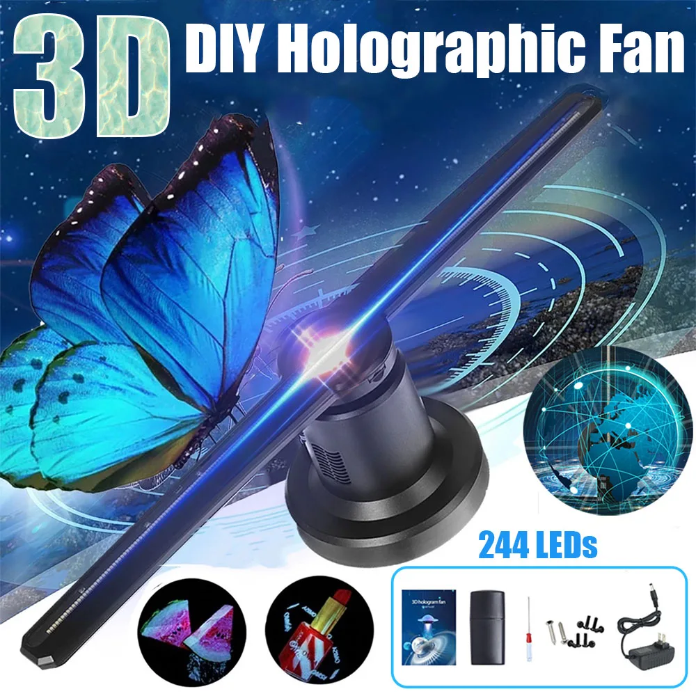 

42cm HD 3D Hologram Fan 16.5in Hologram Projector Advertising Display With 224 LED Light Beads Holographic Display for Business