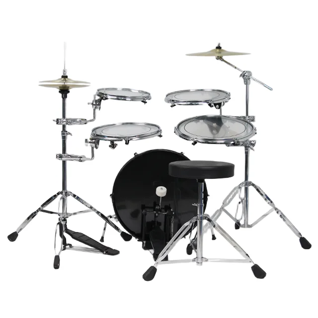 Outdoor 18 Inch Bass Drum Transparent Double Lays Oil Drum Head 5 Pcs Portable Drum Set For Practice