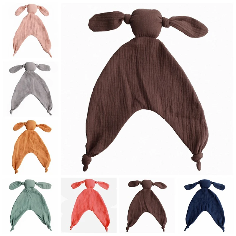 Cute Rabbit Muslin Baby Comfort Towel Cotton Comforter Blanket Soft Newborn Cuddling Dolls Kids Fashion Sleep Toys Appease Towel