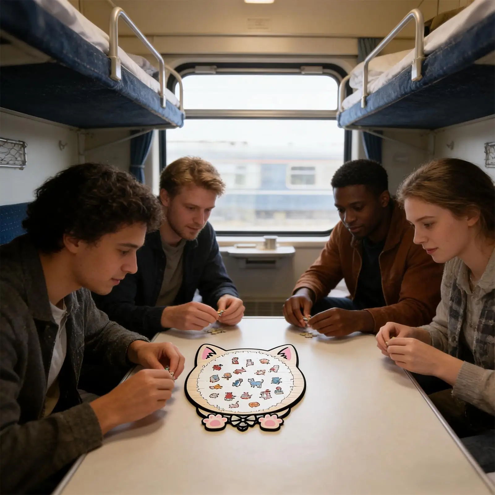 

Animal Puzzles 135 Pieces Cat Framed Board Toy Wooden Children's Puzzles For Boys Girls Youth Elderly Preschool Tabletop Home