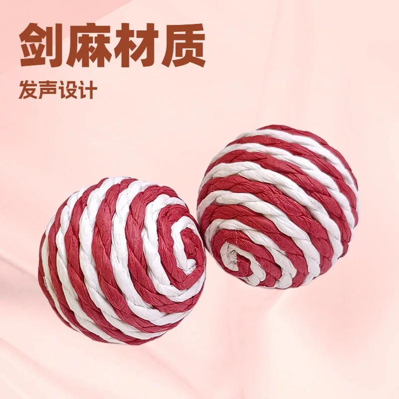 Sword Hemp Ball Cat Toy Self-scratching Two-color Ball Molar Cat Toy
