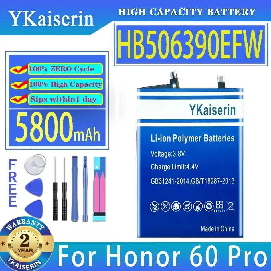 

For Huawei Honor 60 Pro Mobile Phone Battery 5800mAh HB506390EFW Premium Replacement