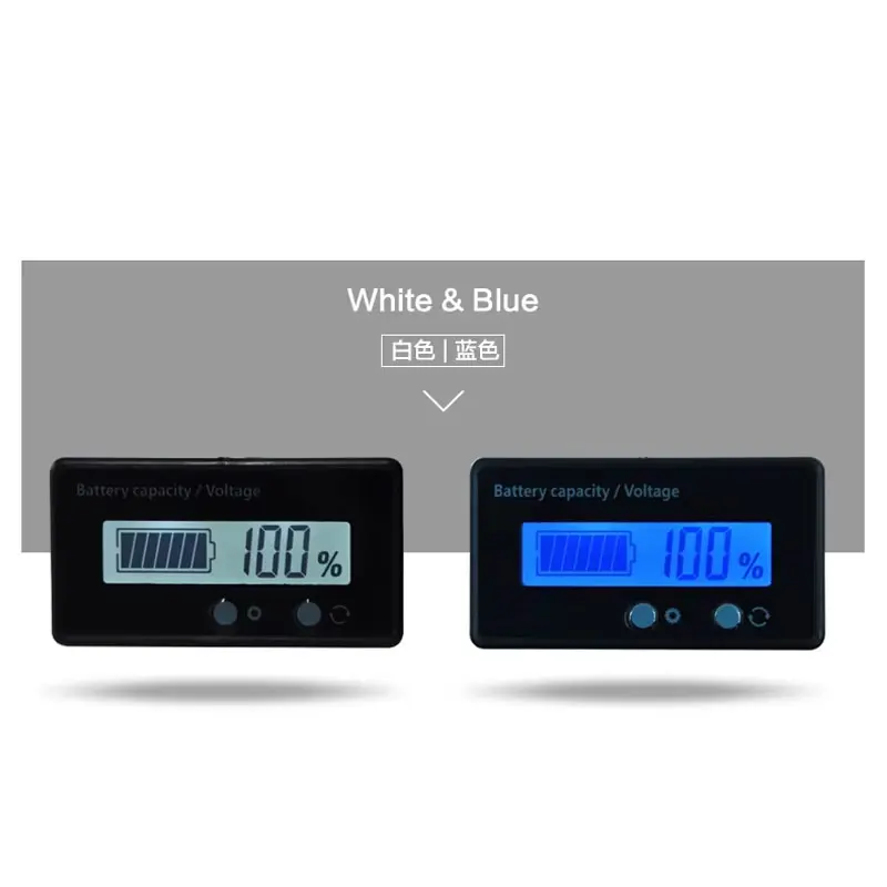 DC8-30V Battery Capacity Indicator Lead-Acid/Lron-Lithium/Ternary Lithium Measurement with USB3.0 and Tpye-C for Car Motorcycle