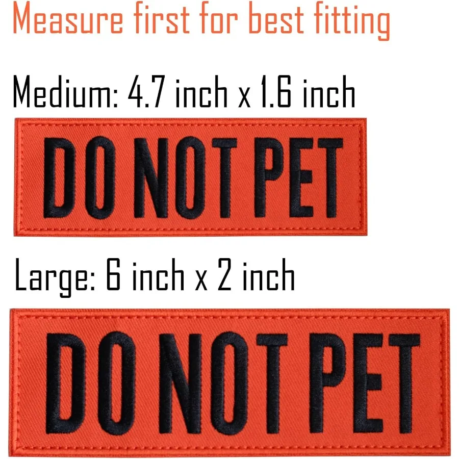 ป้ายปักข้อความห้ามสัมผัสสัตว์เลี้ยง 2 ชิ้น แบบใส พร้อมแถบตีนตุ๊กแก ง่ายต่อการอ่าน สำหรับเสื้อกั๊กสุนัข สายรัดคอ ขนาด 6 x 2 นิ้ว