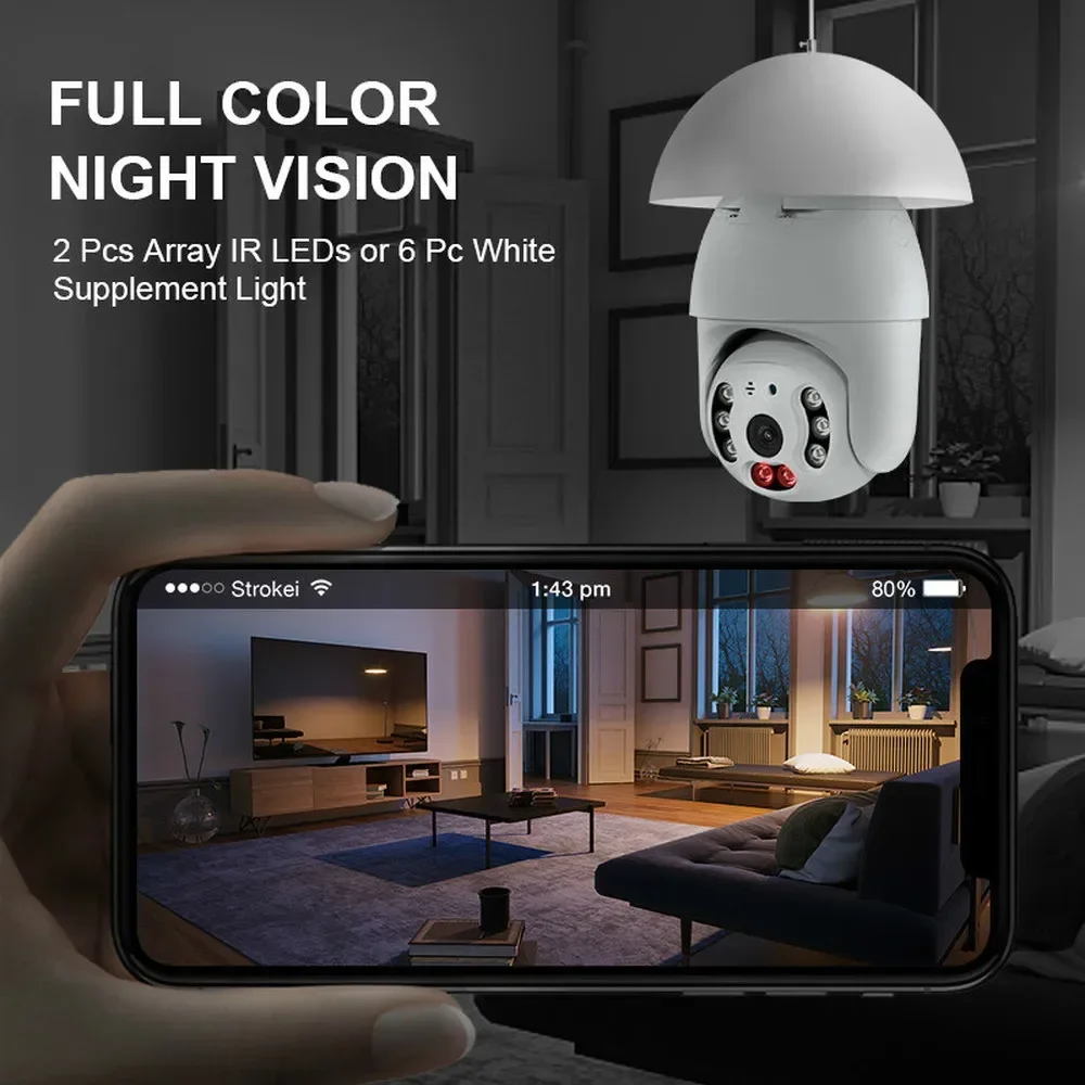 Tuya 5MP E27 Bulb WiFi IP Camera Smart Home AI Human Motion Detect Full Color Night Vision Outdoor Security Surveillance Cameras