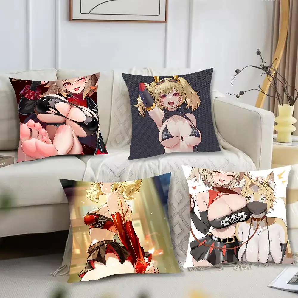 Pretty Kawaii Burnice White Pillow Case Cushion Cover Decor Home Throw Pillow Covers For Couch Camping Pillow Cover Decorations