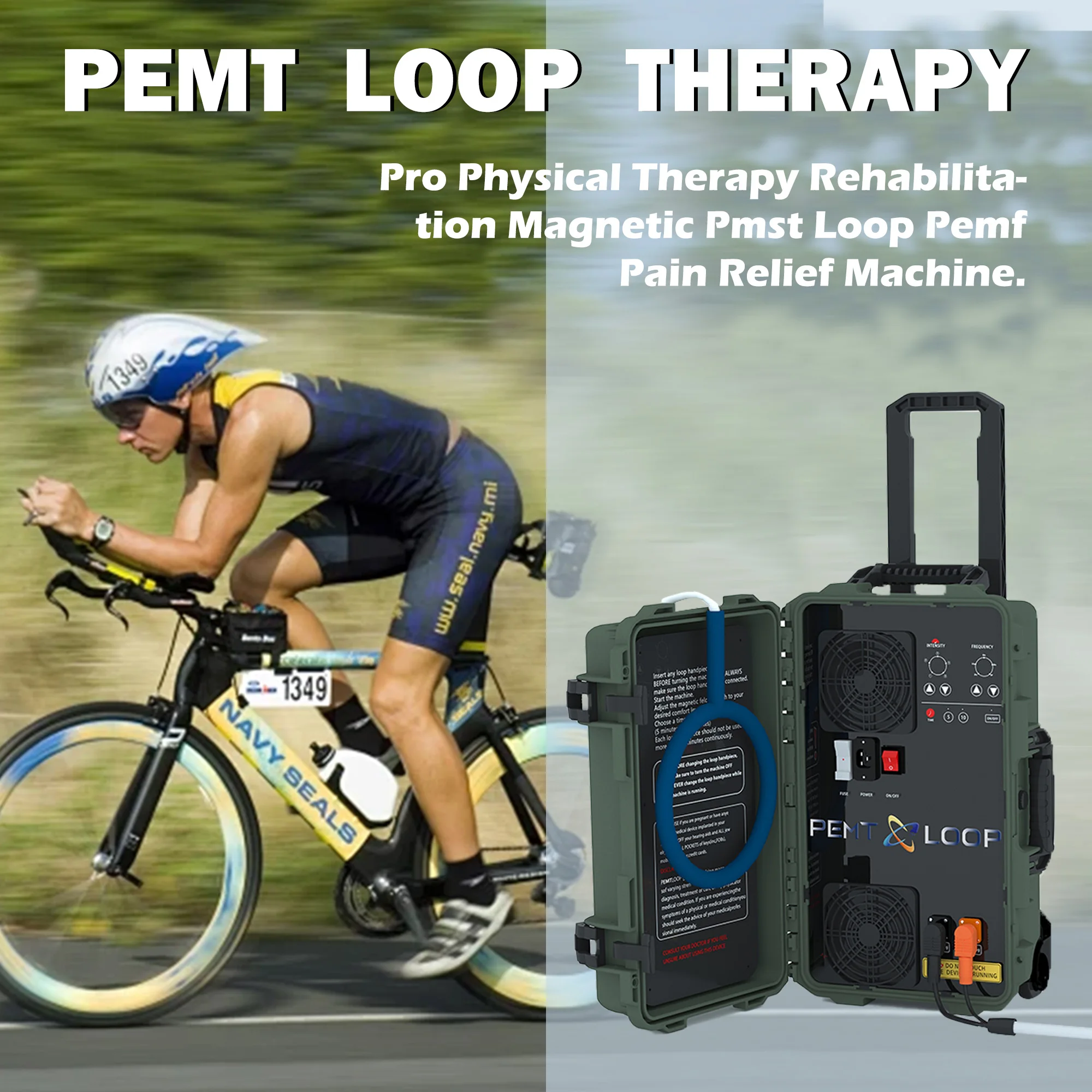 Portable PEMT Loop Magnetic Feild For Back Pain Relief Muscle Relax Physio Magneto Machine 6000GS PEMF Physiotherapy Equipment