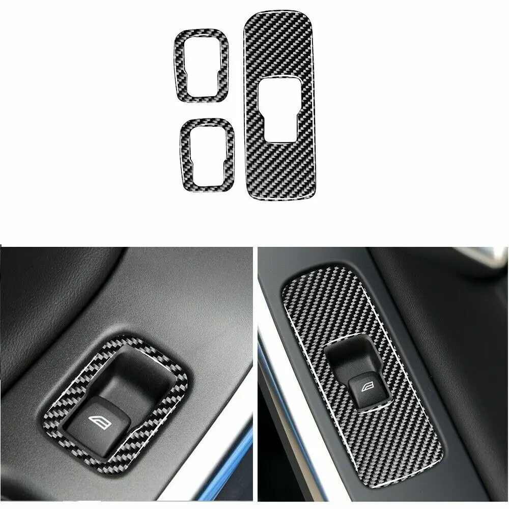 

Carbon Fiber Car Interior Accessories Window Lift Switch Cover Trim For Volvo S60 V60 10-18