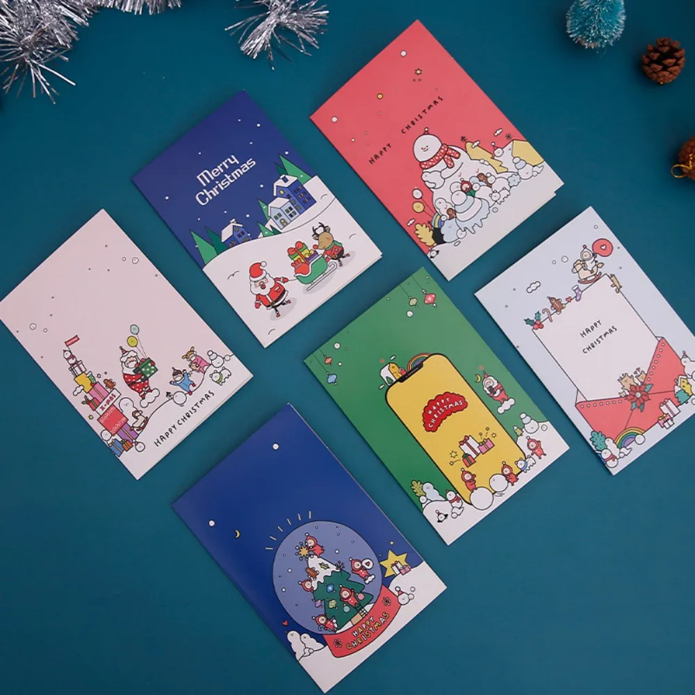 10 Teile/los Weihnachten Grußkarte Kinder Weihnachten Segen Grußkarten Umschlag Neue Jahr Postkarte Geschenk Karte Weihnachten Party