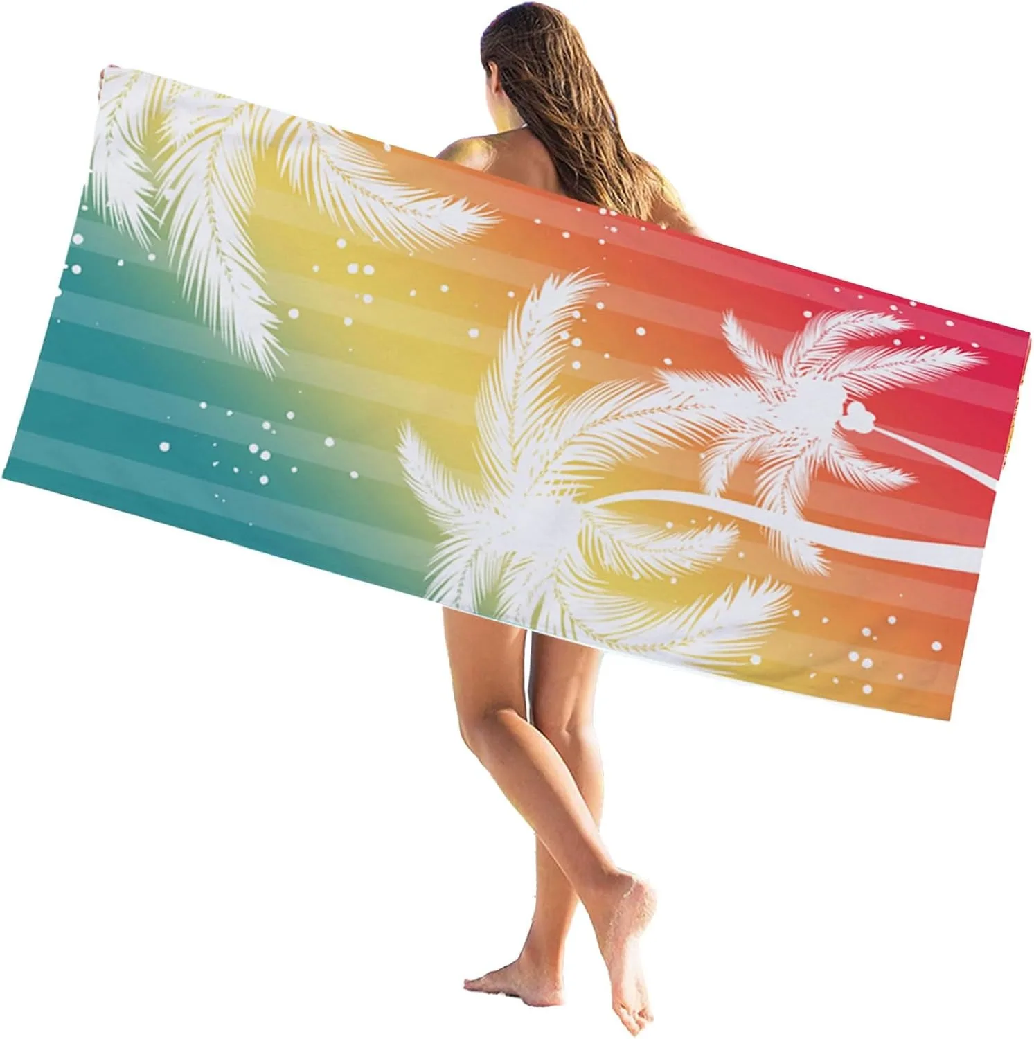 Coconut tree pattern Beach Towel for Family stuff friends Gifts Quick-Dry Towel For Bath Yoga Tourism Beach GYM Camping Swimming