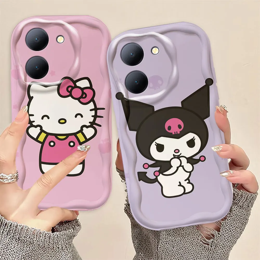 

Hello Kitty Cinnamoroll Melody 3D Wave Case For VIVO Y03 Y16 Y17S Y20 Y21 Y22S Y22 Y27 Y28 Y35 Y36 Y50 Y76 Y77 Y78 Y93 Y100 Case