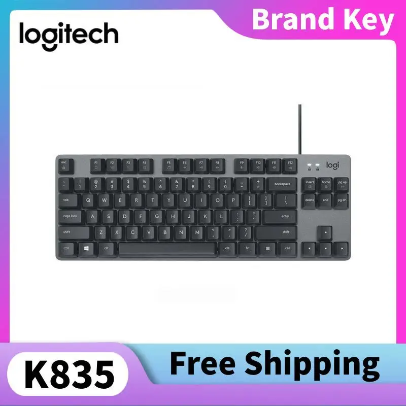 

Logitech K835, проводной алюминиевый корпус, механическая клавиатура, 84-клавишная ультратонкая бесшумная подсветка, портативный ПК, ноутбук, офис, бизнес