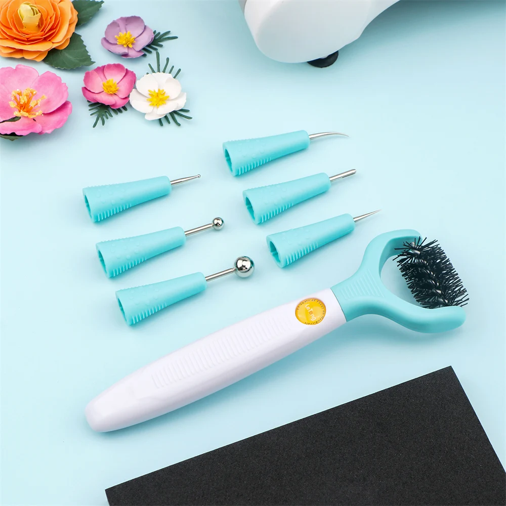 All-In-One Paper Sculpting Tool Kit&Die Brush Paper Flower Shaping Making Tool Sets For Create Dimensional Flower Die Clean Tool