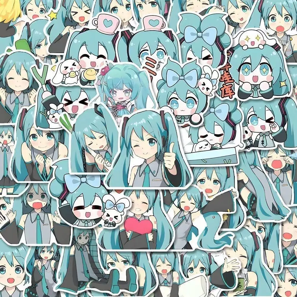 Neues Hatsune Miku Emoticon-Paket, wasserdichter Aufkleber, niedliche Cartoon-Animation, kreative Dekoration für Desktop, Handy, Notebook – Detail 2