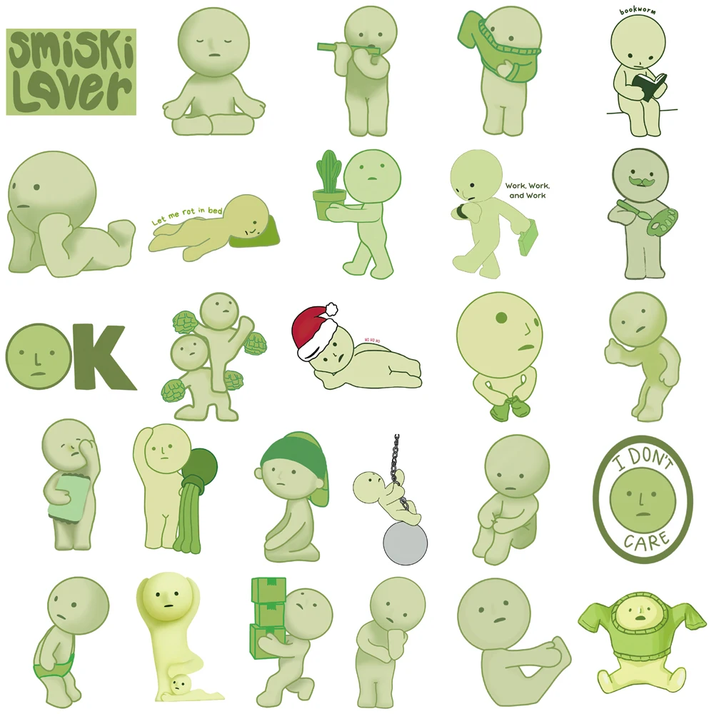 54/108PCS Creative SMISKI Personalized Stickers Decorative Water Cups Notebook Phone Cases Skateboarding DIY Stickers