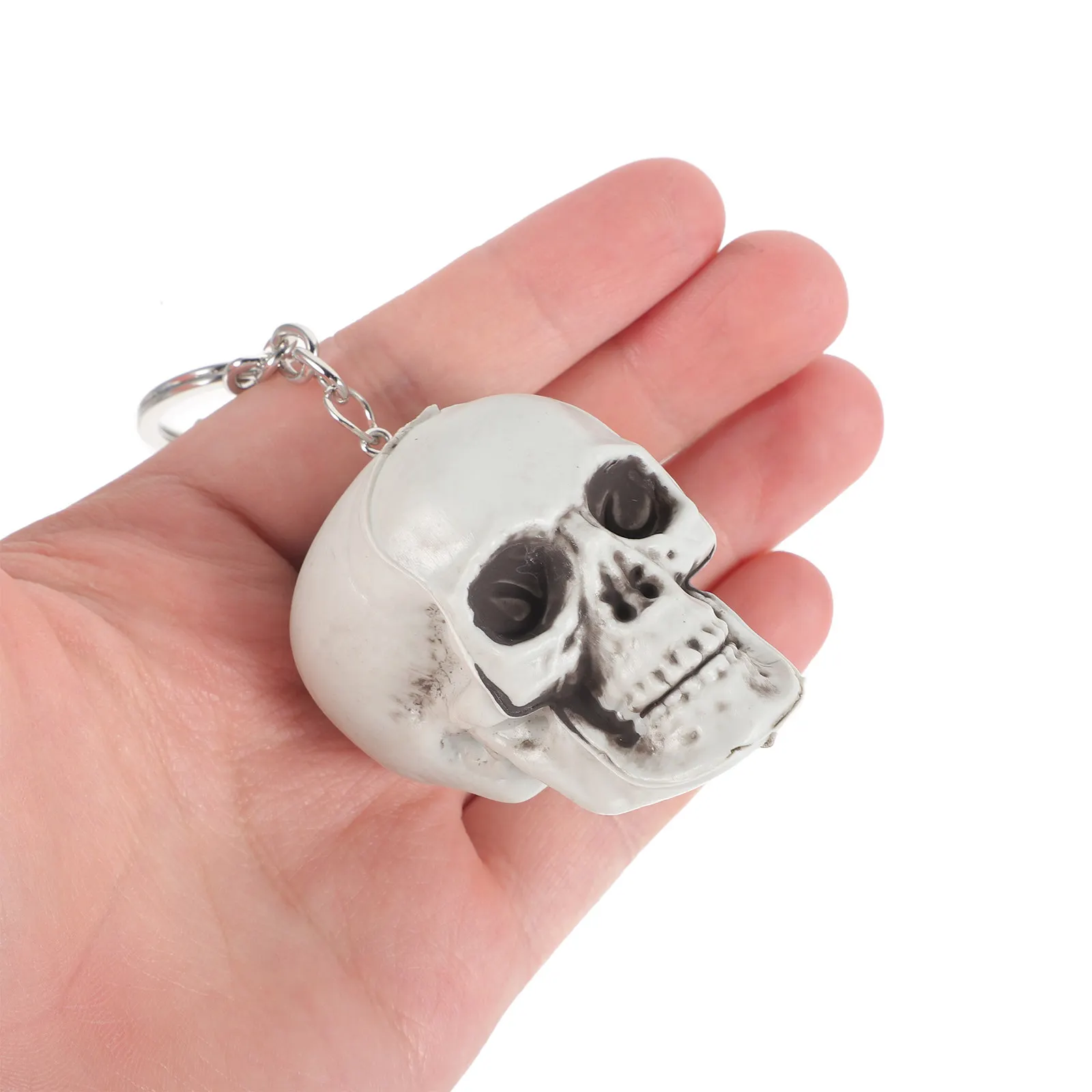 Skull Keychain Premium Punk Ring Multipurpose Keys Organizer Bag Charm Backpack Decor Halloween Gift Chain