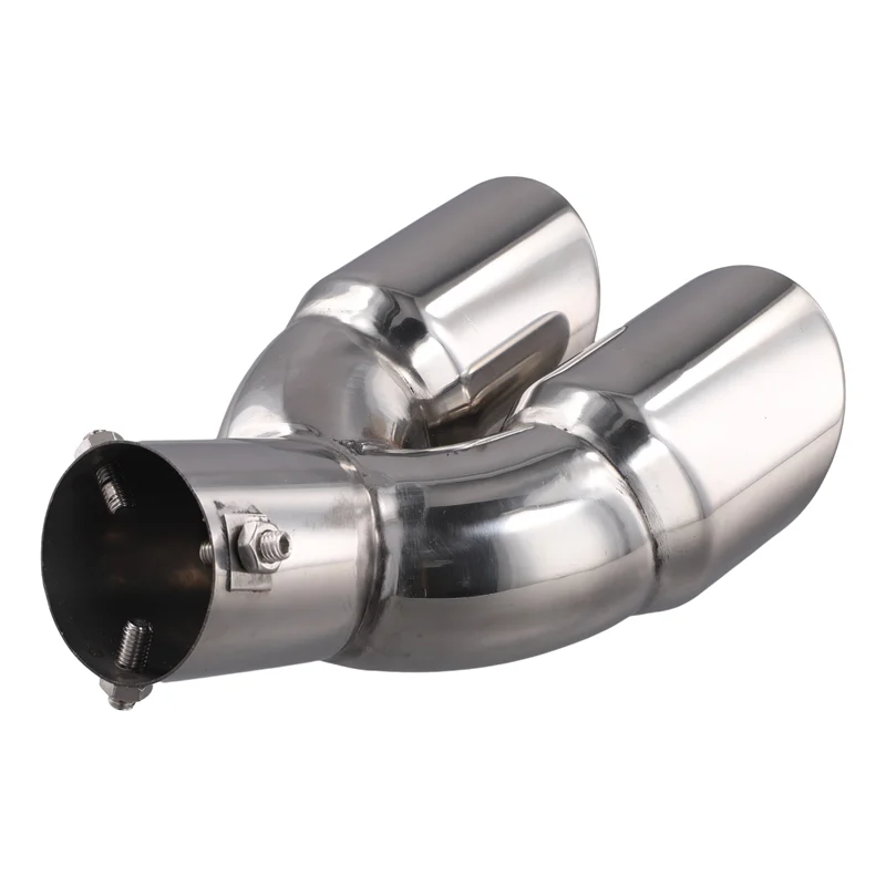

A99F-Slant Cut Tailpipe Muffler Tip Car Bent Dual Exhaust Tip Bolt-On Universal Car Tailpipe Modification