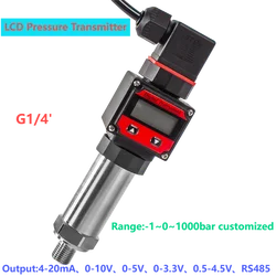 G1/4 Digital Pressure Transmitter -1-1bar 20bar 40bar 80bar 100bar Pressure Gauge Digital Display 1-5V 4-20mA 0-10V 0-5V RS485