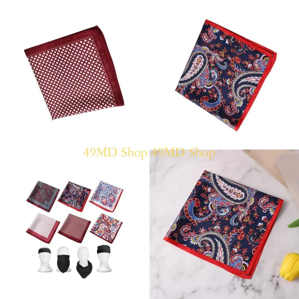 49md-花ハンカチポケットハンカチハンカチ多色バンダナ高吸収性男性ポケットタオル