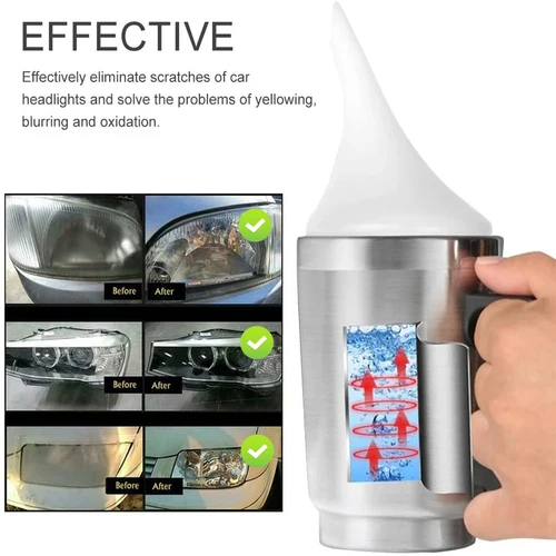 Imagen 2 del producto Kit de pulido de faros de coche, Kit de limpieza de reparación de renovación de faros de polímero líquido para restauración de faros, herramienta para automóvil, 100ML/50ML