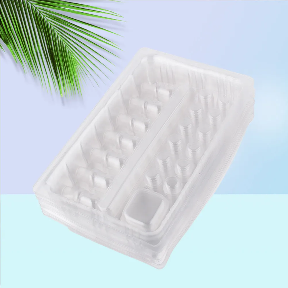 

20Pcs Transparent Tray for Ink Caps and Pigment Storage Disposable Organizer Rack Fits 7 Needles Per Tray