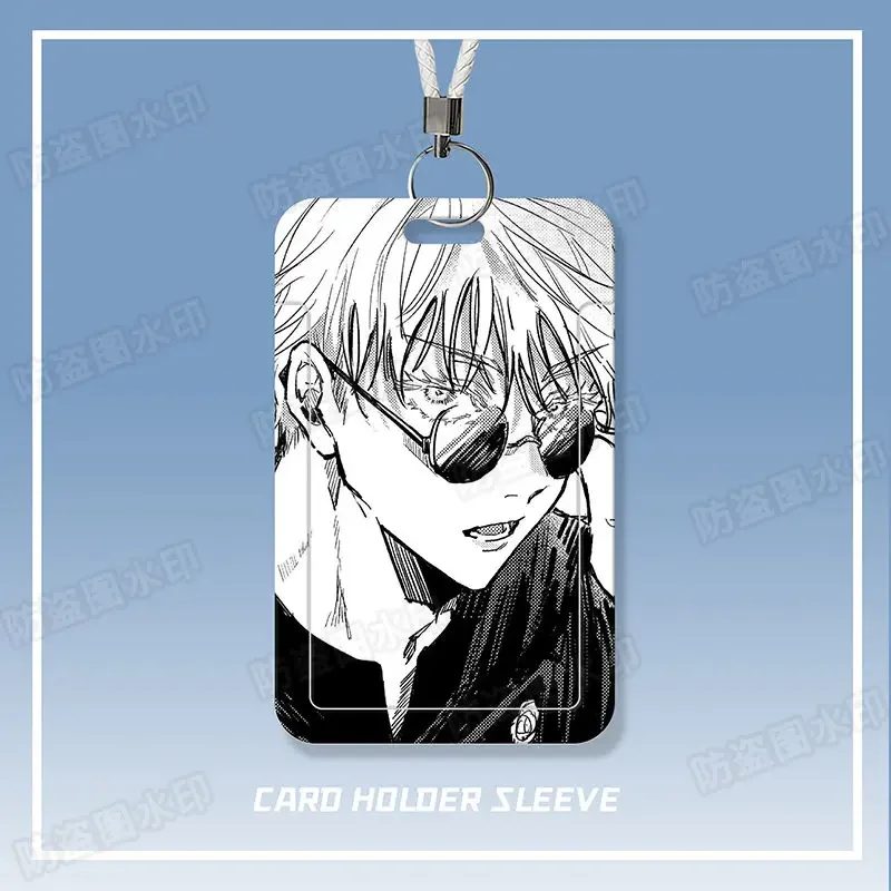 2025 Anime Gojo Satoru Card Badge Holder With Lolitchain Chain Hang Rope Key Rings Japanese Keychains Gift