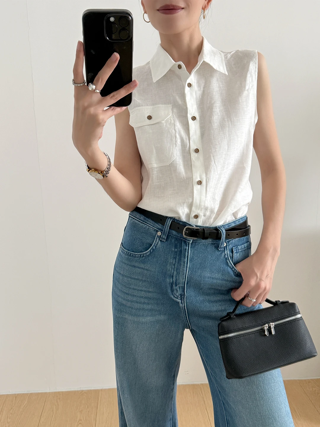 

Beige Loose Women's Svel Vest Small Tank Top Outerwear Comfortable Breathable Korean Sle Collar Polyester Fiber