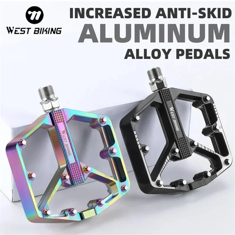 Aluminum Alloy Bicycle Pedals Double DU Bearing 3 Perrin Chromium-molybdenum Steel Shafts MTB Road Bike Accessories