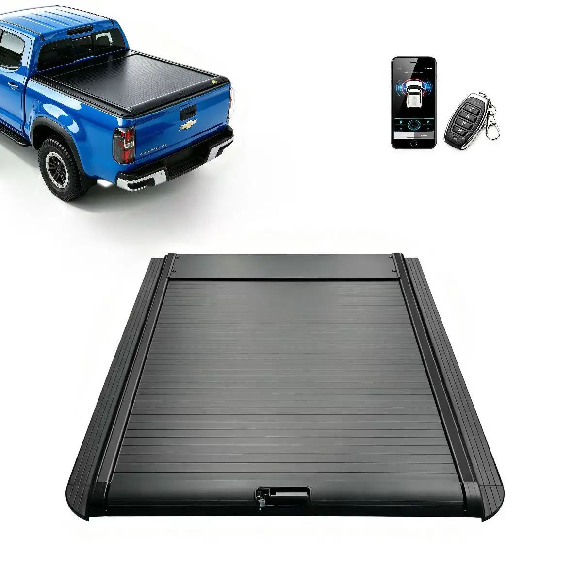 Pickup Truck Aluminum Rear Para Tonneau Cover Electric Bed Cover For Chevy Silverado 2015 2019 2022 2024 5.8ft 6.6ft