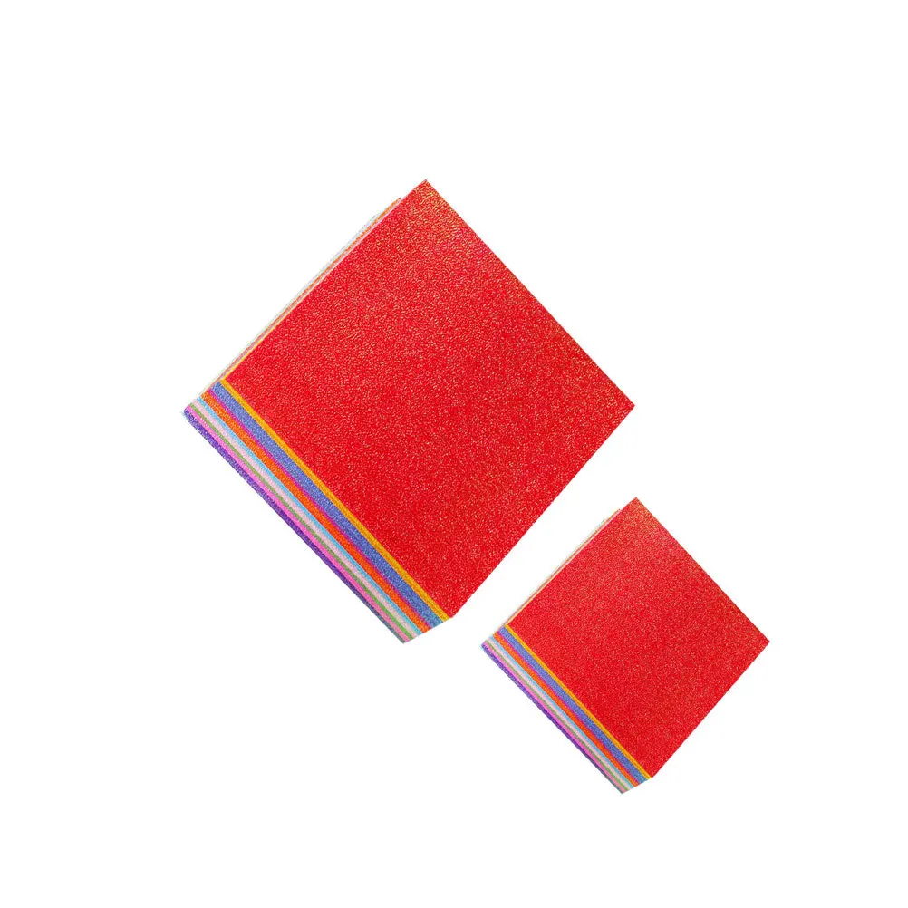 

100Pcs Flash Glitter Origami Paper Double Sided Square Sheets for Crafts Pearly Color Folding Art DIY Activity Game