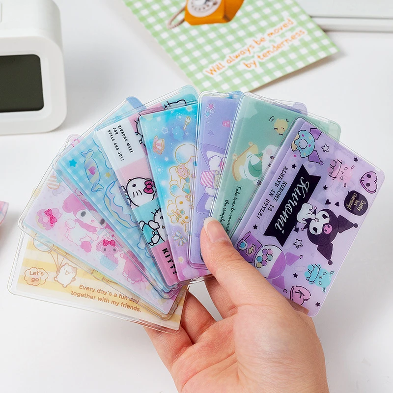 Sanrio Card Case Anime Figure Kuromi Cinnamoroll Photo ID Card Holders Cover Fashion Mini Card Sleeve Storage Case Bag