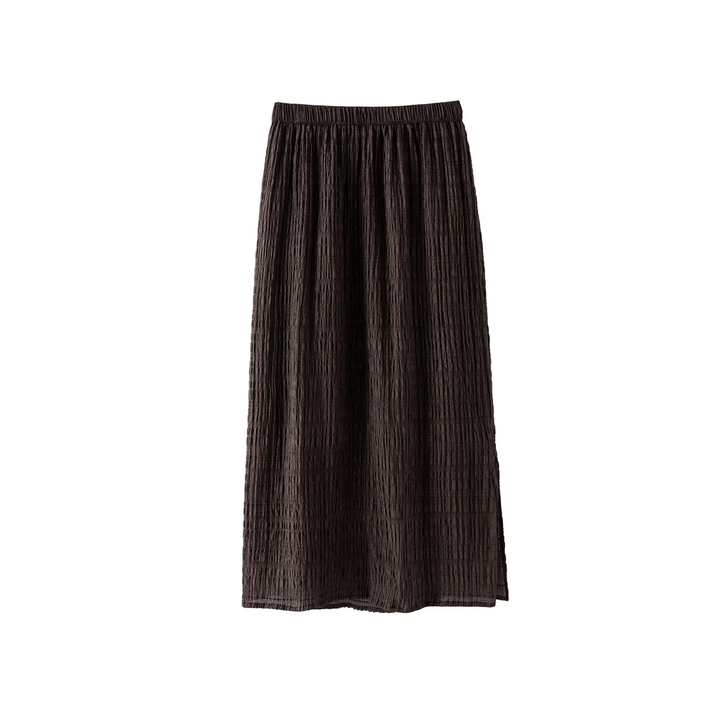 Winsleter-97%Spun Silk 3%Spandex Elegant Skirts, Elastic Waist Folds, Women Lazy Comuute Straight Skirt, 2026 Autumn B68966CC