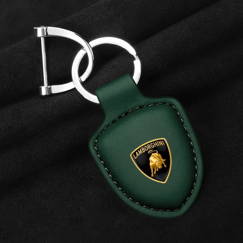 New Car Shield Keychain Rings For Lamborghini Urus Huracan Aventador Premium Leather Keyring Holder Pendant Gifts Accessories view 5