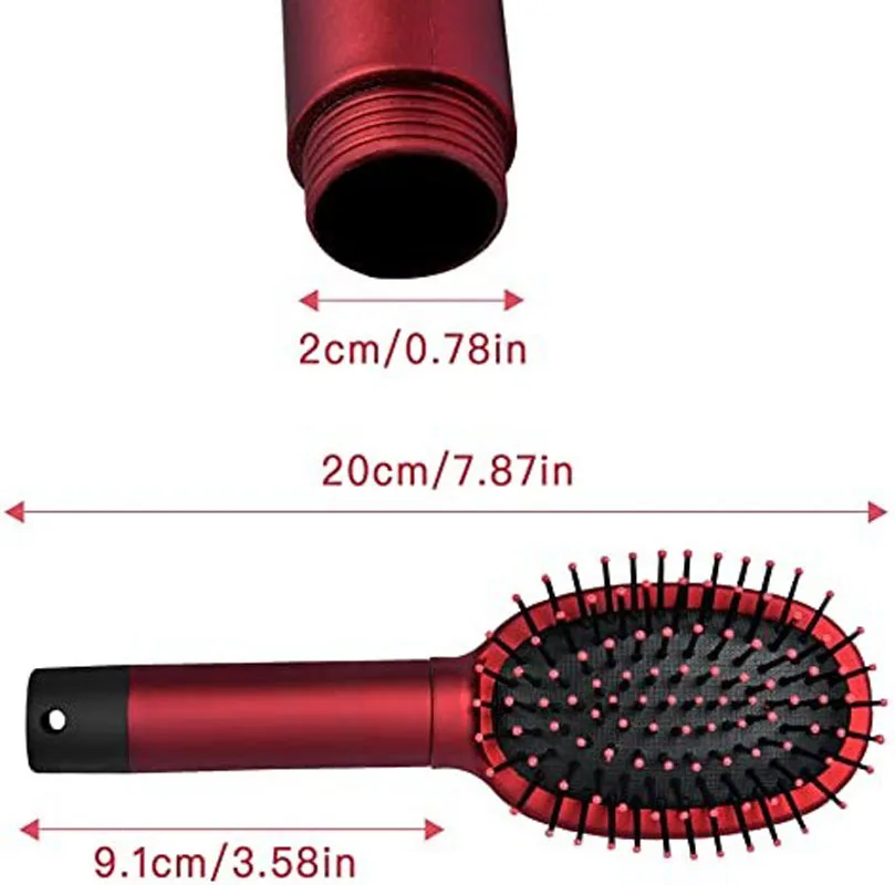 헤어 빗 비밀 은닉 숨겨진 안전 전환 헤어 브러시 키 금고 숨기기 다이아몬드 보석 저장, 침실 욕실 운반