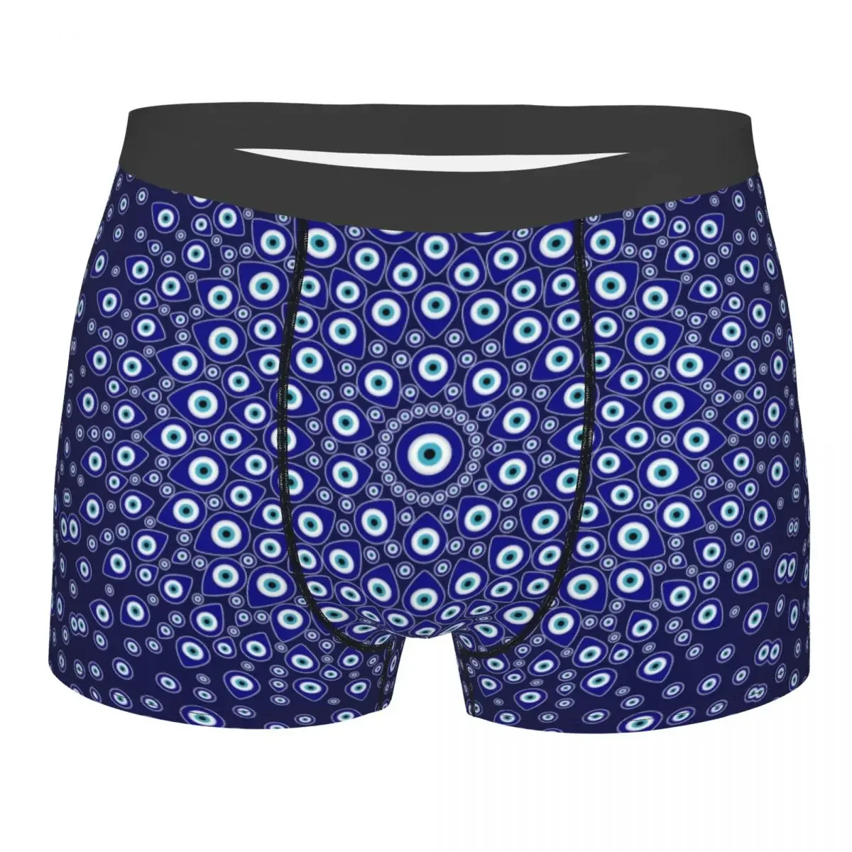 Custom Turkish Evil Eye Circular Boxers Shorts Men's Nazar Tribes Amulet Briefs Underwear Cool Underpants