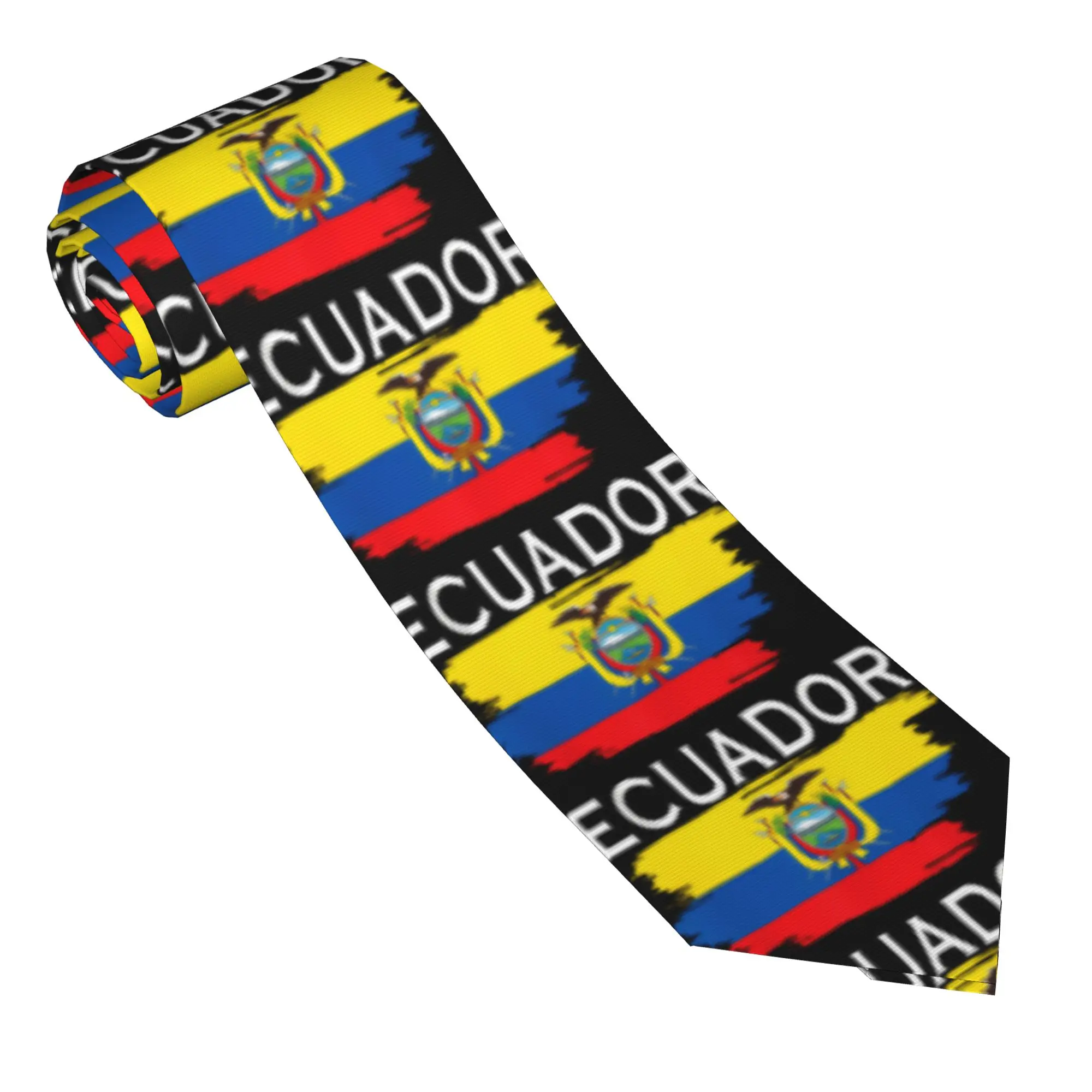 Ecuador Country Ecuadorian Flag Tie  Graphic Neck Ties Novelty Casual Collar Tie Men Wedding Necktie Accessories