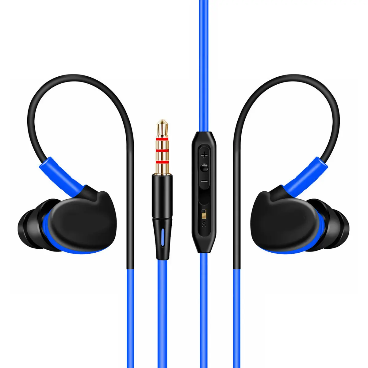 

Wired in Ear Earbuds with Locked Wire Fit Superior Bass High Definition Sound Sweatproof Design 3.5mm Audio Jack