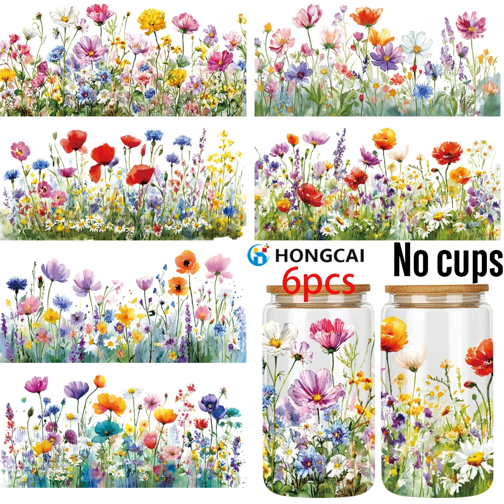 

Набор из 6 акварельных цветочных УФ-наклеек DTF для кружек объемом 16 унций. Нежные, мягкие цвета создают атмосферу, наполняющую энергией.