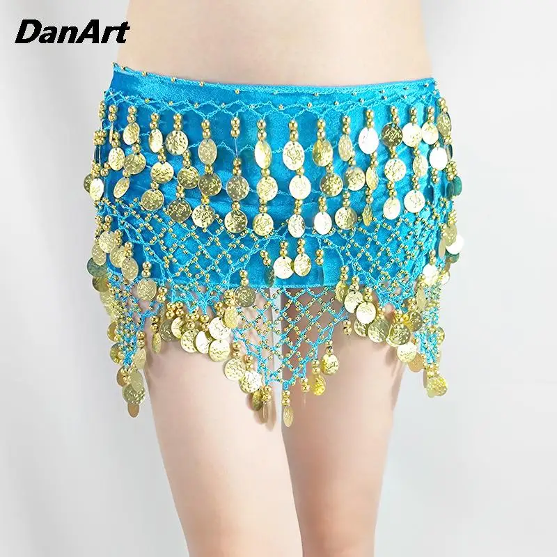 Belly Dance Waist Chain Skirt Hanging Coin Hip Scarf Lady Sequin Adjustable Hip Scarf Women's Oriental Dance Belt Scarf Skirt