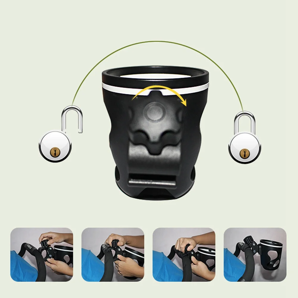 حامل أكواب لعربة الأطفال متعدد الوظائف، حامل زجاجات قابل للتعديل مع مشبك دوار 360 درجة لعربات الأطفال والدراجات البخارية #6