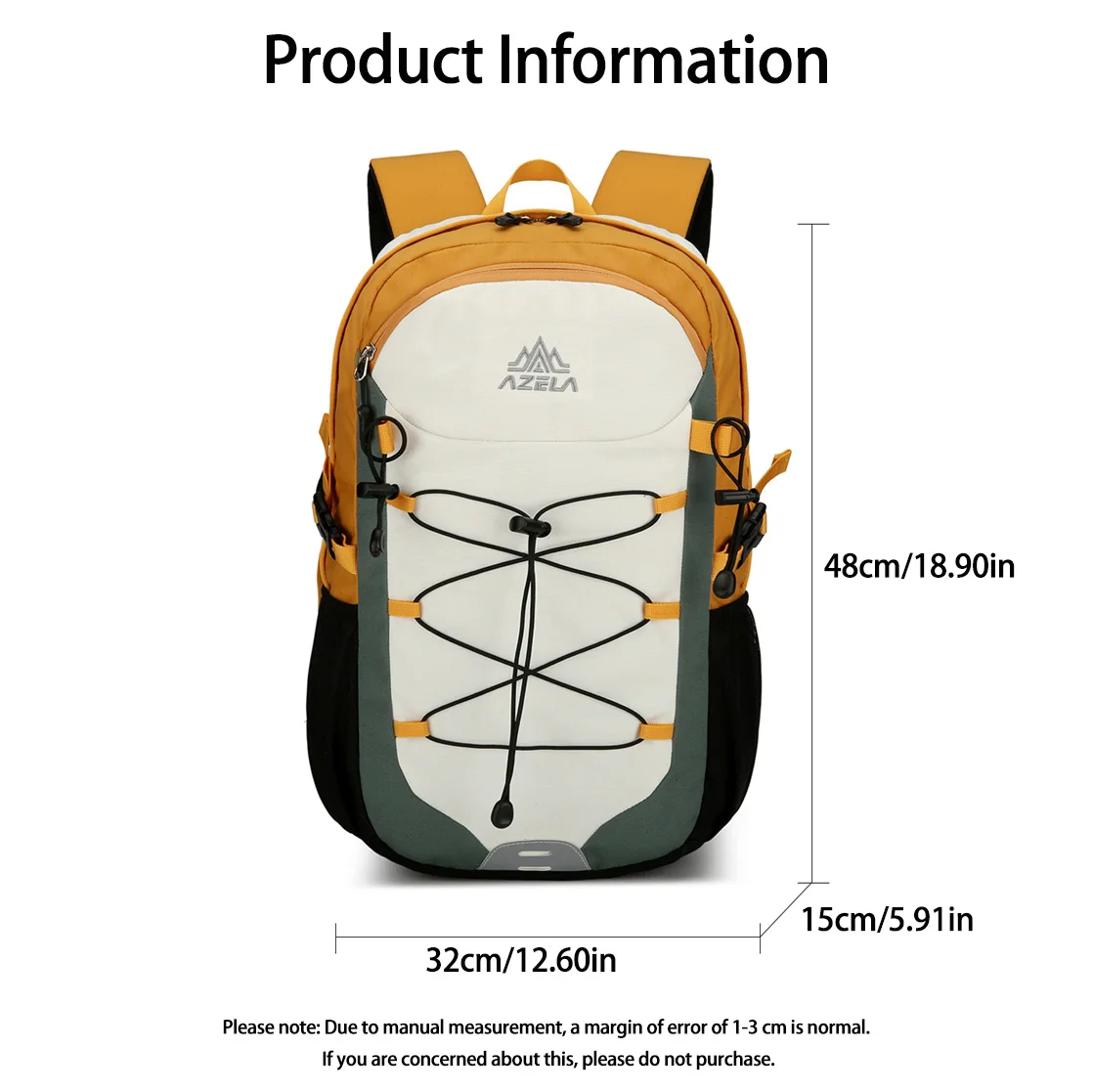 حقيبة ظهر للمشي لمسافات طويلة سعة 30 لترًا مع غطاء للمطر، حقيبة ظهر للسفر مقاومة للماء مع حجرة للكمبيوتر المحمول (تناسب الموديلات مقاس 15.6 بوصة) #2