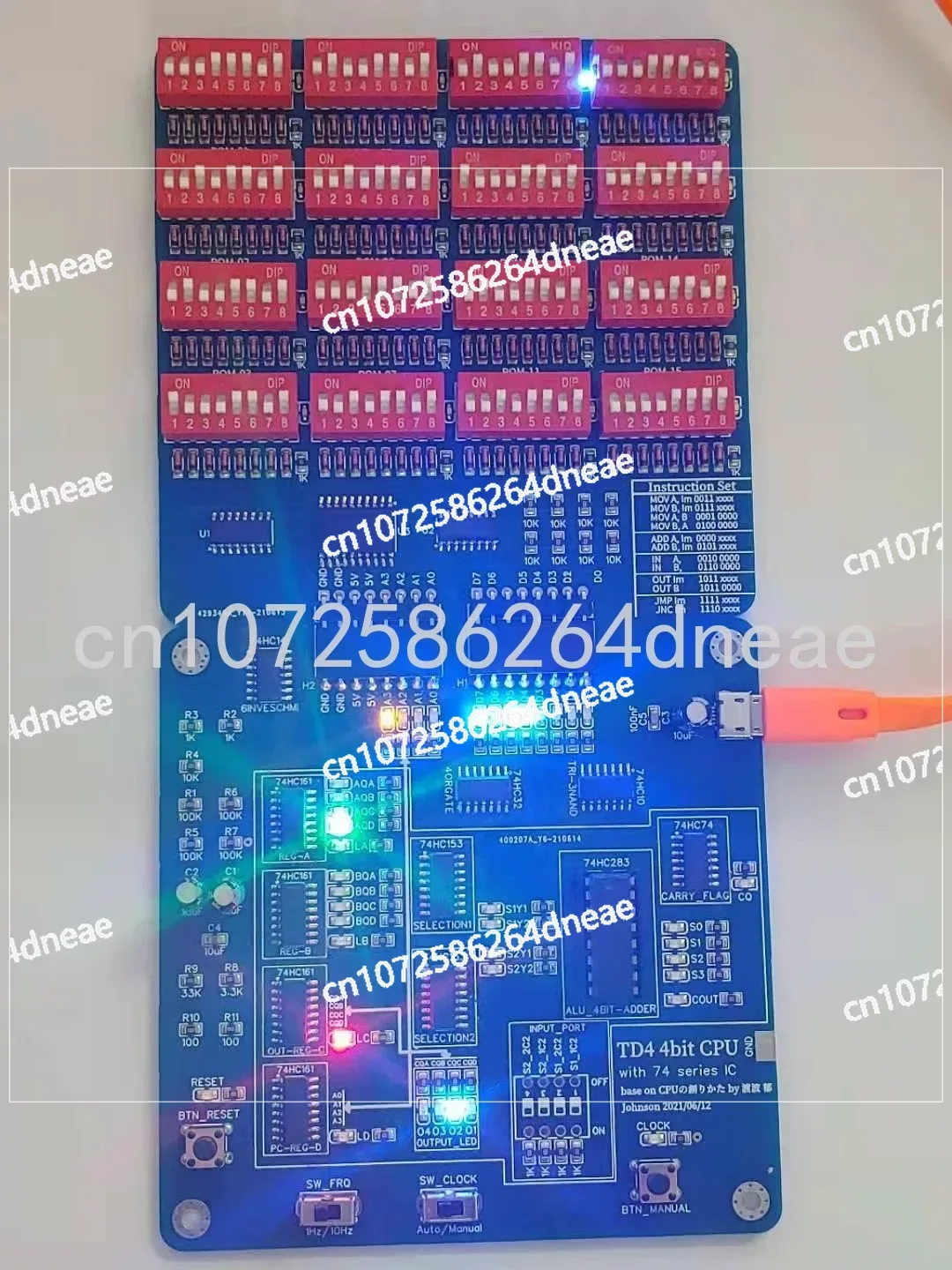 Imagem -03 - Cpu 4bit Td4 com Desenvolvimento Self-made 74 Séries Projeto do Circuito Lógico Sistema Operacional Aprendendo