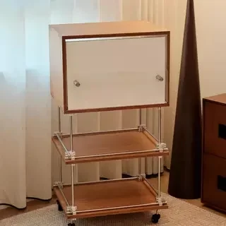 Medieval Design Movable Storage Cabinet Locker Optical Axis Ocean Board Combination Side Cabinet