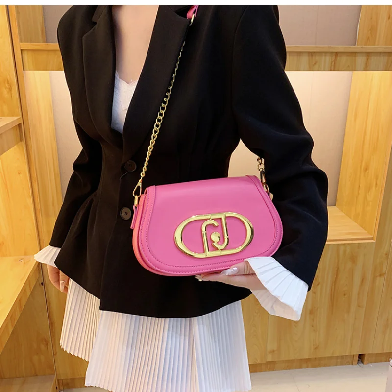 New Candy Color Women\'s Handbags Metal Buckle Flap Square Shoulder Bag Fashion 2024 Summer Crossbody Bag Casual Commuting Bag