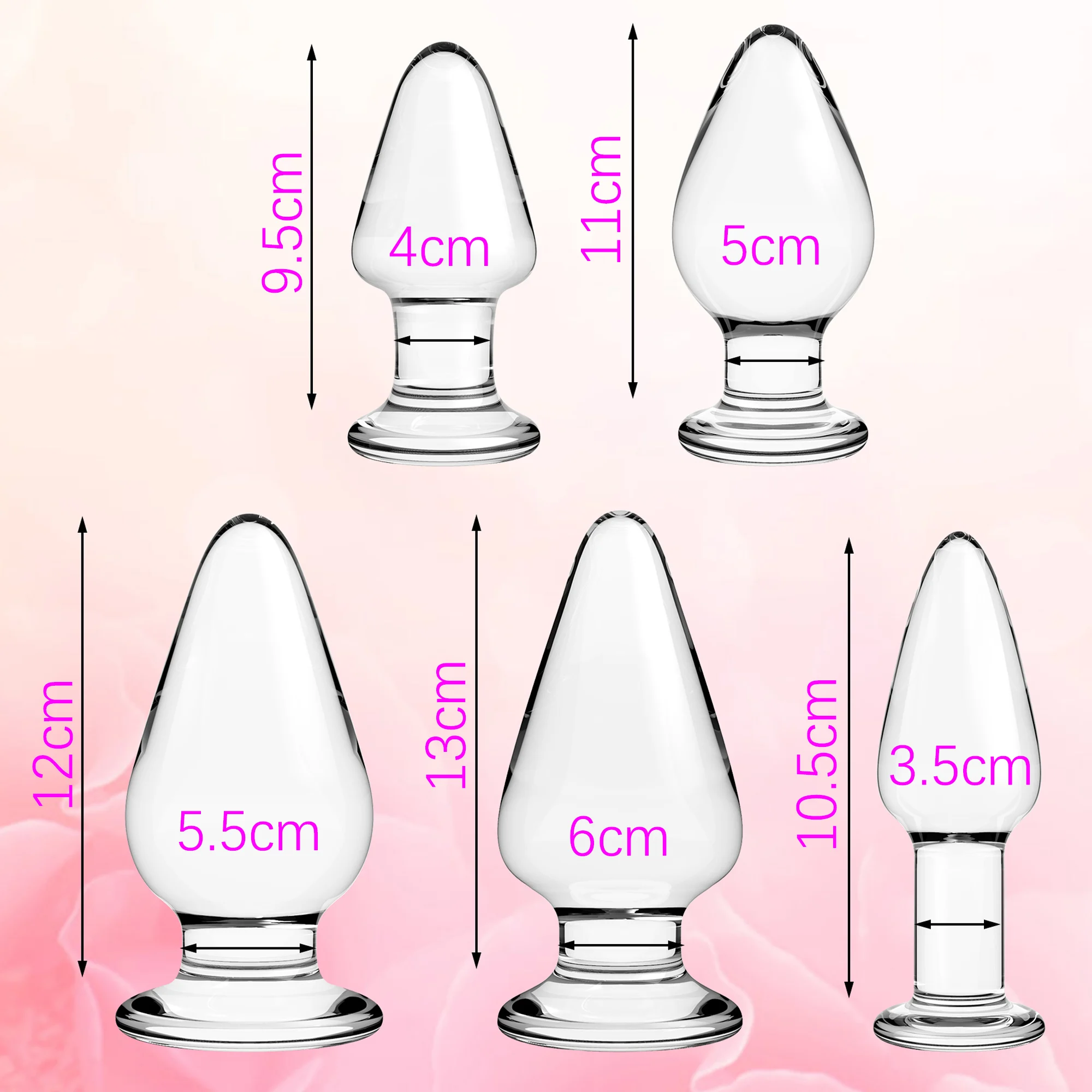 Glas Anal Plugs Perlen Kristall Buttplug mit flacher Basis g Punkt Dildo Erwachsenen Produkte Erotik Waren Sexspielzeug für Frauen Männer Erwachsene 18